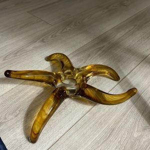 Evolution By Waterford Starfish Votive/Sculpture Amber/Gold. No chips/cracks